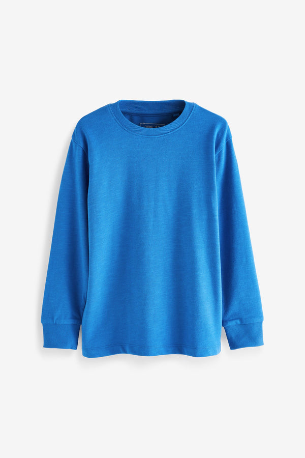 Blue Cobalt 100% Cotton Long Sleeve Cosy T-Shirt (3-16yrs)