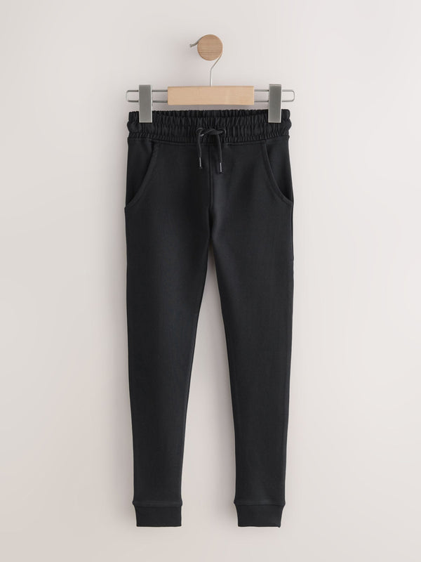 Dark Black Longer Length Skinny Fit Joggers (3-16yrs)