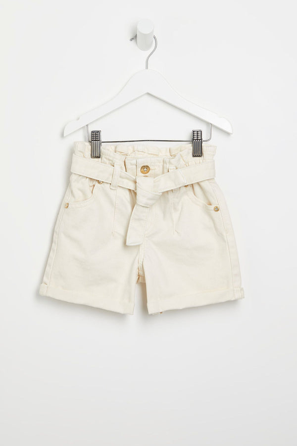 River Island Girls Ecru Paperbag Shorts