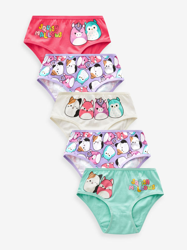Red/Green 100% Cotton Squishmallow Briefs 5 Pack (5-14yrs)