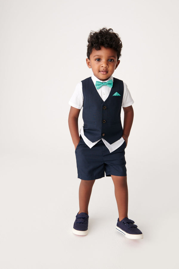 Navy Blue Baker by Ted Baker Shirt Waistcoat and Short Set