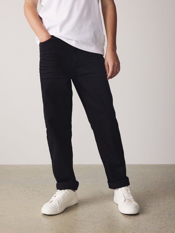 Black Loose Fit Stretch Jeans (3-17yrs)