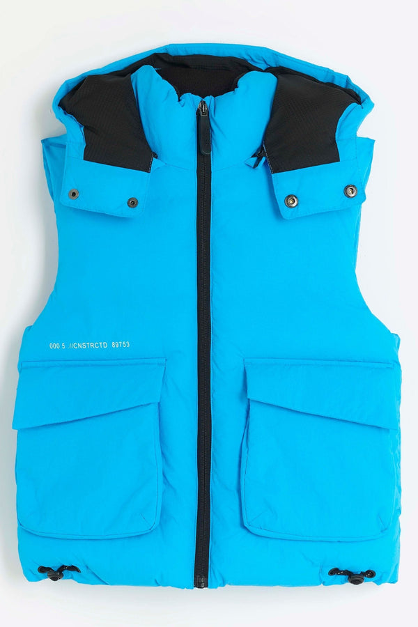 River Island Blue Chrome Mini Boys Padded Gilet