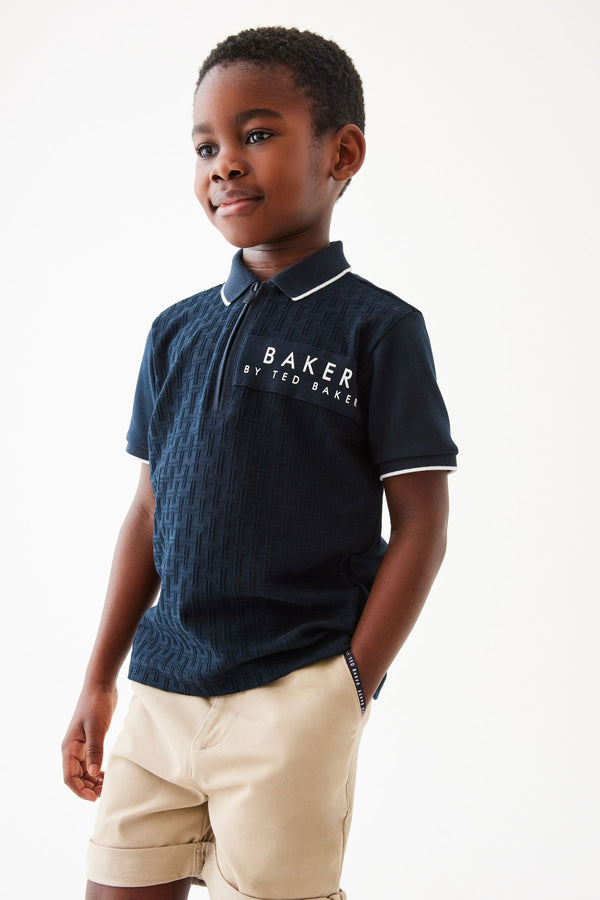 Navy Baker by Ted Baker Textured Polo Shirt