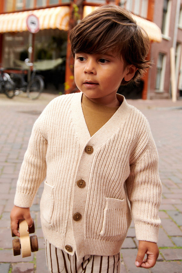 Ecru Relaxed Fit 100% Cotton Cardigan (3mths-7yrs)