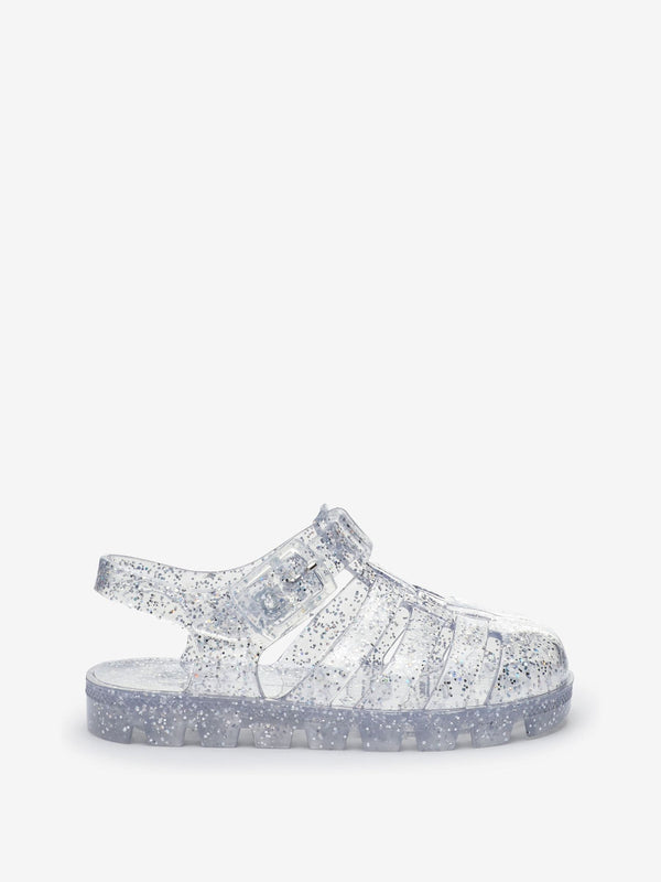 Silver Glitter Jelly Sandals