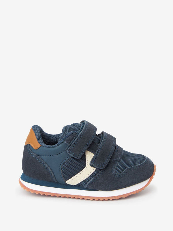 Navy Wide Fit (G) Double Strap Trainers