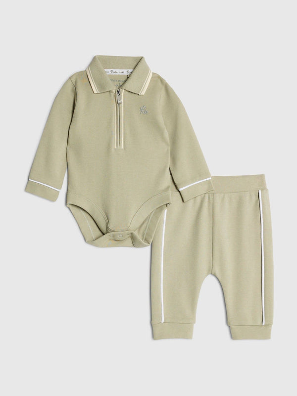 River Island Green Smart Polo Bodysuit Set