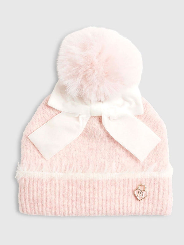 River Island Pink 3D Bow Beanie