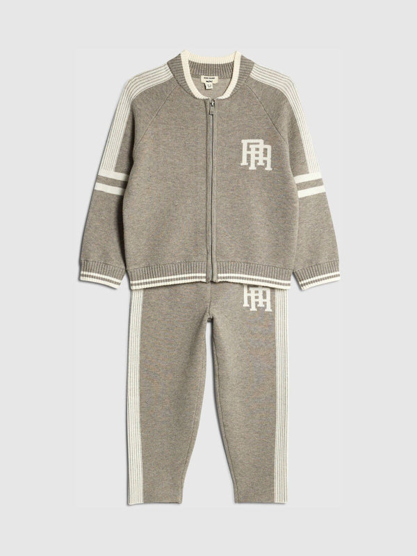 River Island Grey Baseball Top and Joggers Set