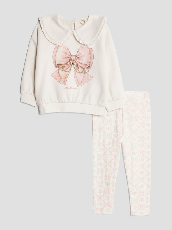 River Island Brown Monogram Cardigan and Leggings Set