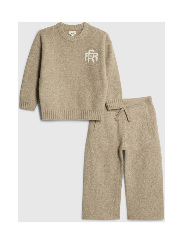River Island Natural Younger Boys RR Knitted Jumper & Joggers Set