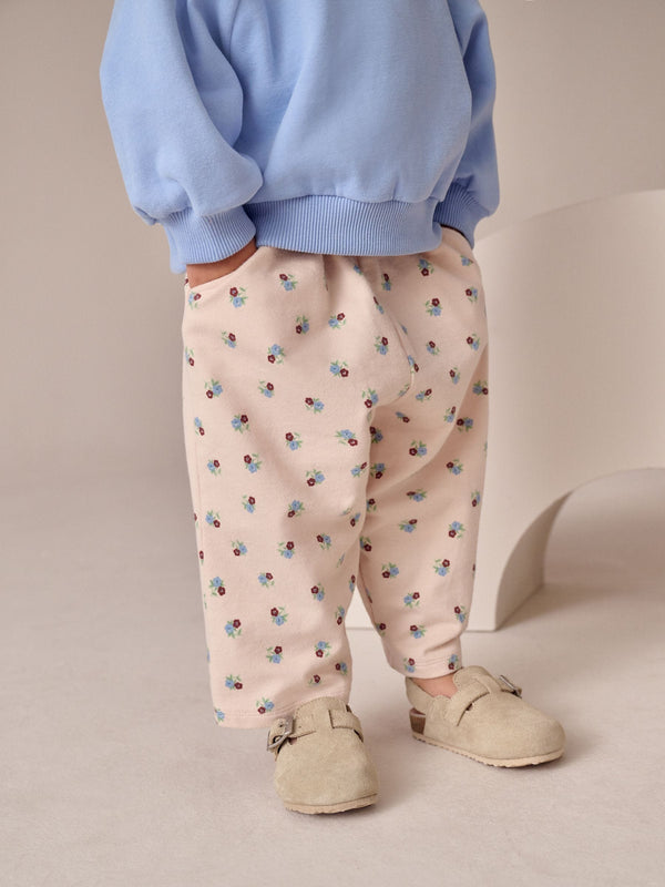 Ecru White Ditsy Floral Barrel Trousers (3mths-7yrs)
