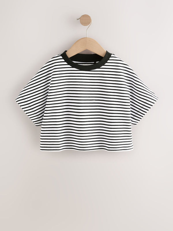 Black/White Stripe Boxy T-Shirt (3-16yrs)