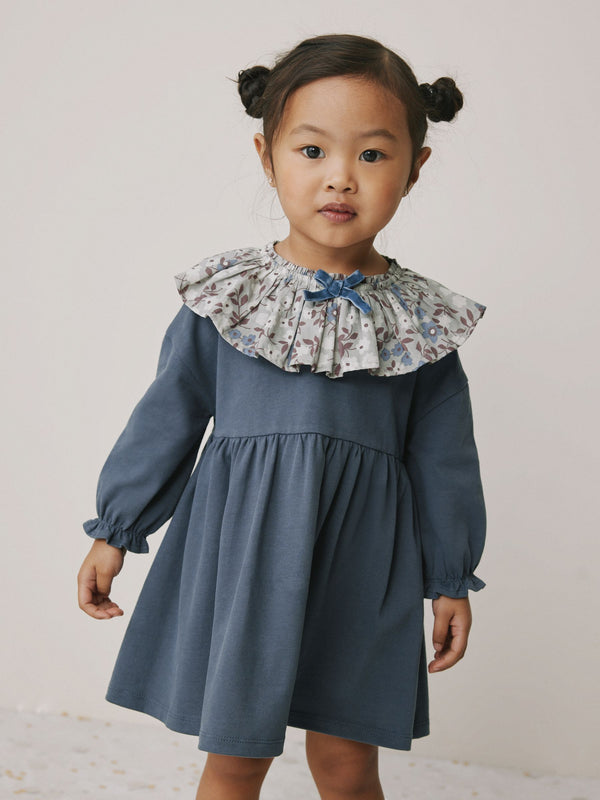 Blue Long Sleeve Collared Dress (3mths-7yrs)