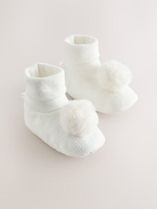 White Baby Sock Top Boots (0-18mths)