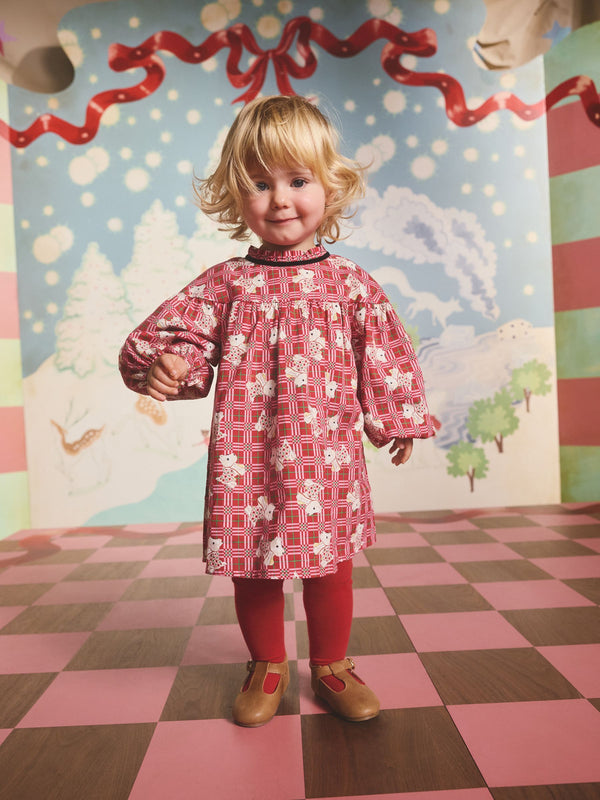 Cath Kidston Red Check Long Sleeve Dress (3mths-8yrs)