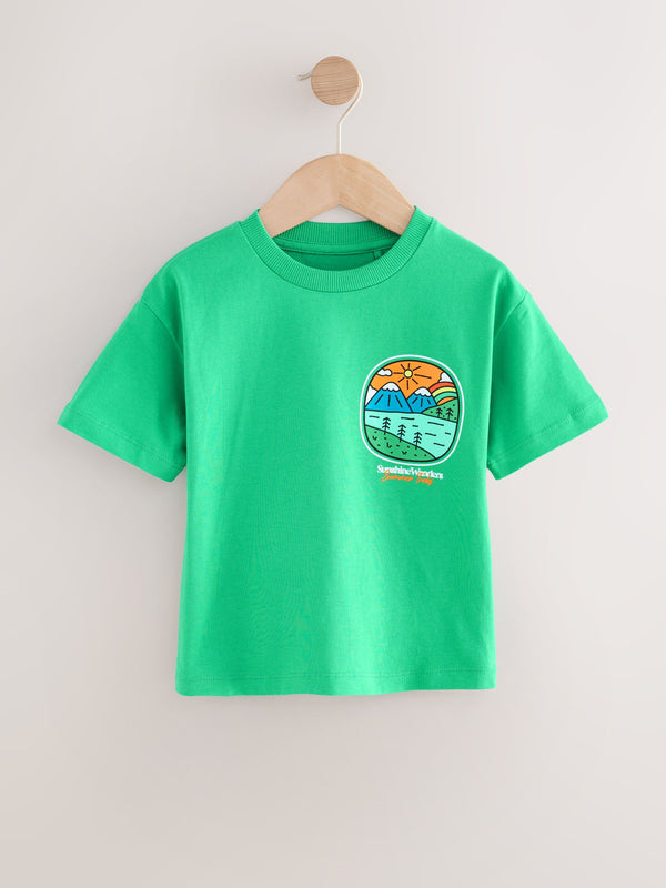 Green Scene Short Sleeve Back Print T-Shirt (3mths-7yrs)