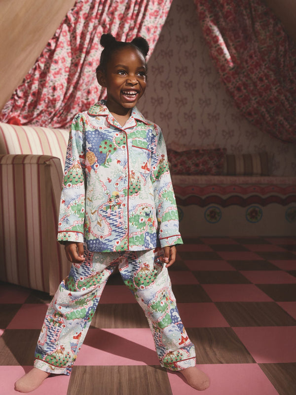 Blue/Red Cath Kidston Christmas Journey Button Through Pyjamas