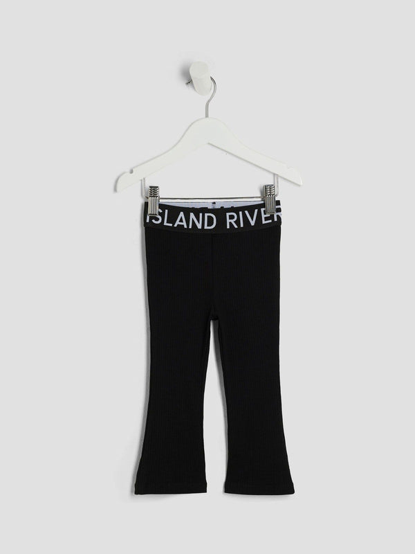 River Island Black Waistband Kickflare Leggings