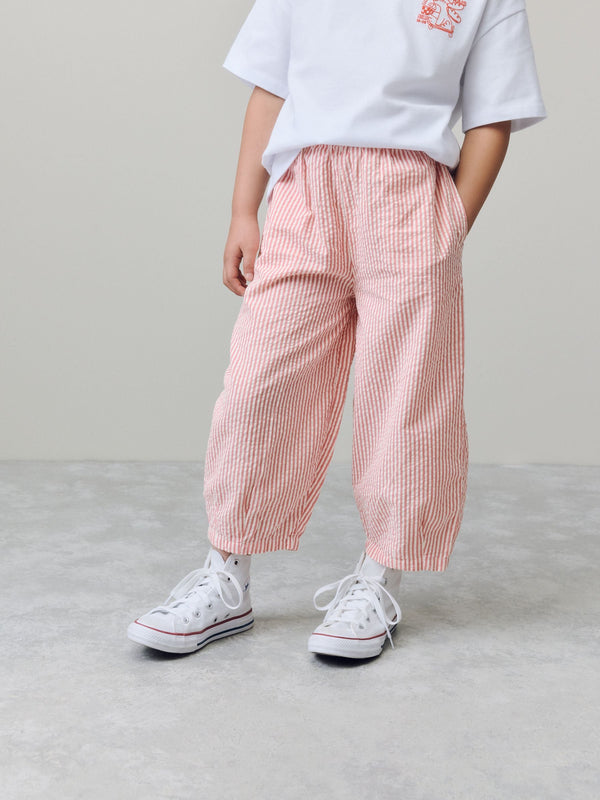 Pink Stripe Pull On Barrel Trousers (3-16yrs)