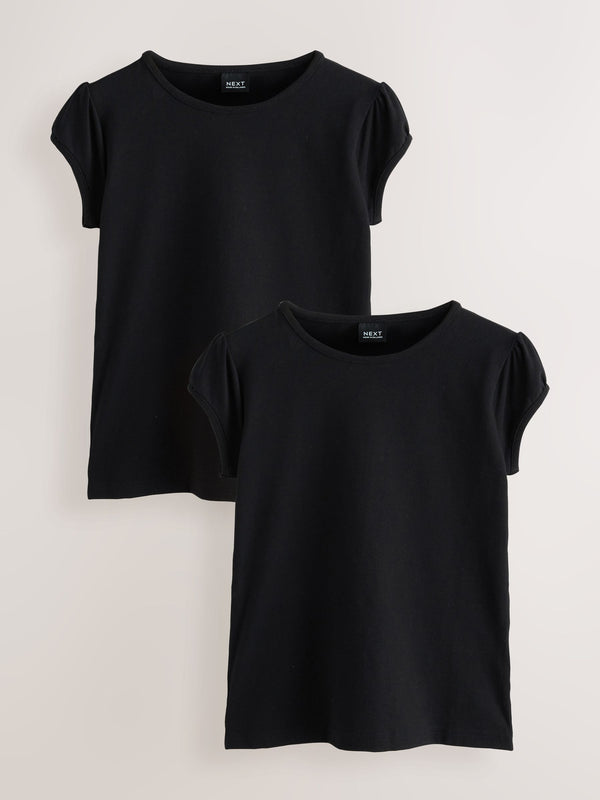Black Puff Sleeve T-Shirts 2 Pack (3-16yrs)