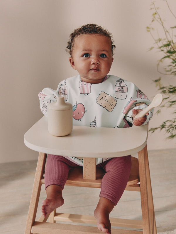 Mint Green Breakfast Club Baby Weaning And Feeding Sleeved Bib