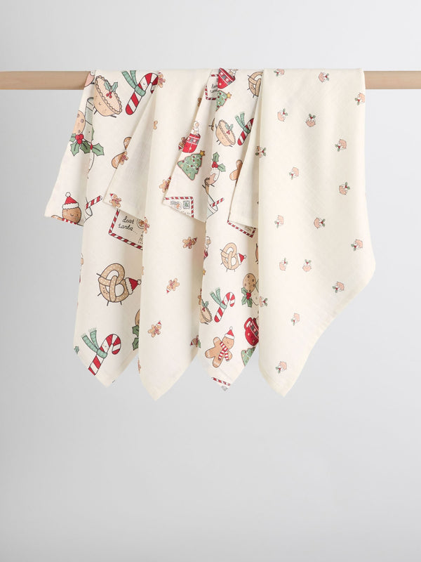 Christmas Baby Muslin Cloths 4 Pack