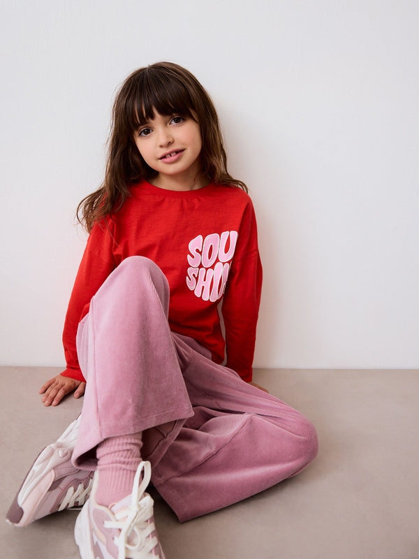 Red Long Sleeve Graphic Top (3-16yrs)