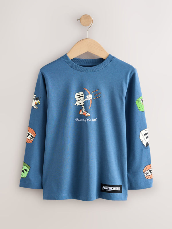 Blue Minecraft Long Sleeve T-Shirt (3-16yrs)