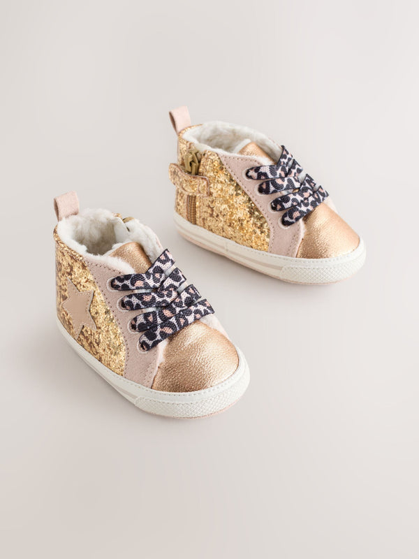 Gold Baby High Top Trainers (0-24mths)
