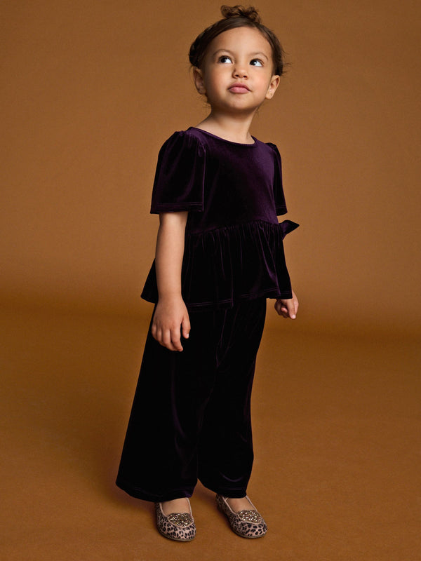 Purple Velvet Co-ord Set (3mths-8yrs)