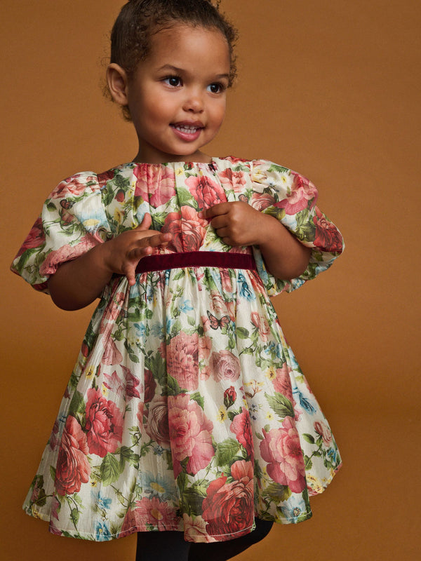 Vintage Floral Print Party Dress (3mths-8yrs)