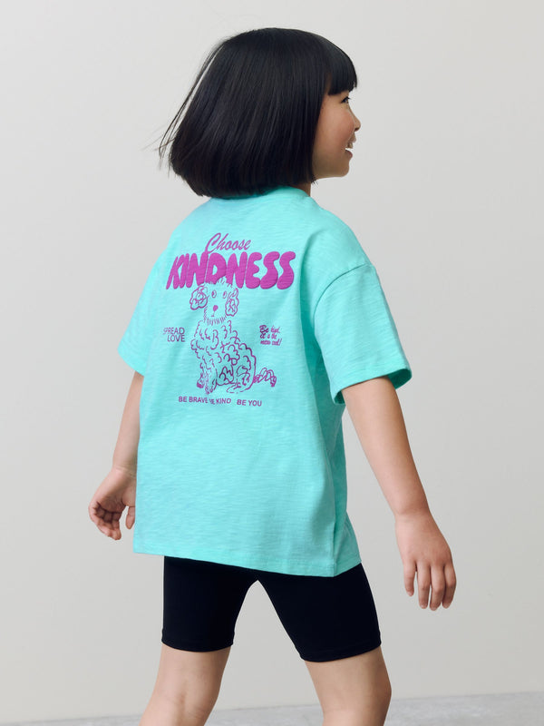 Blue Dog Oversized Graphic Print T-Shirt (3-16yrs)