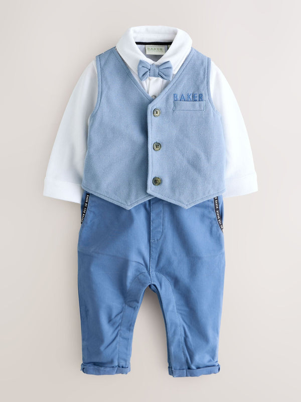 Baker by Ted Baker Blue Smart Bow Tie Rompersuit