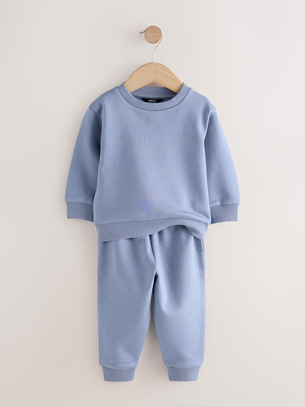 Blue Plain Sweatshirt And Joggers Set (3mths-7yrs)