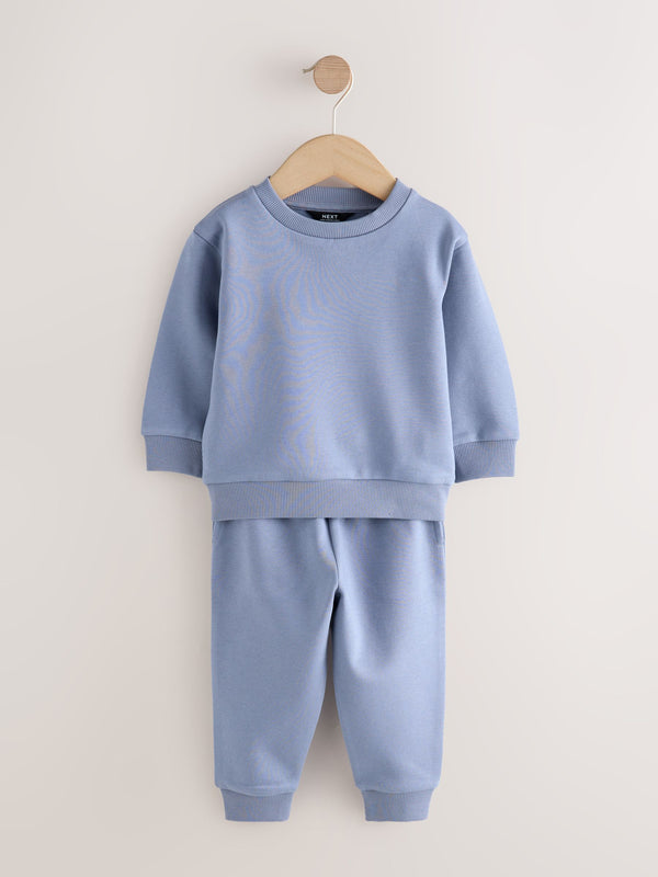 Blue Plain Sweatshirt And Joggers Set (3mths-7yrs)