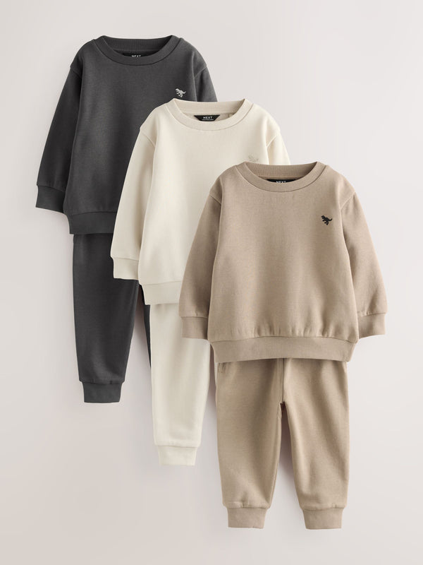 Charcoal Grey Sweatshirts and Joggers Set 3 Pack (3mths-7yrs)