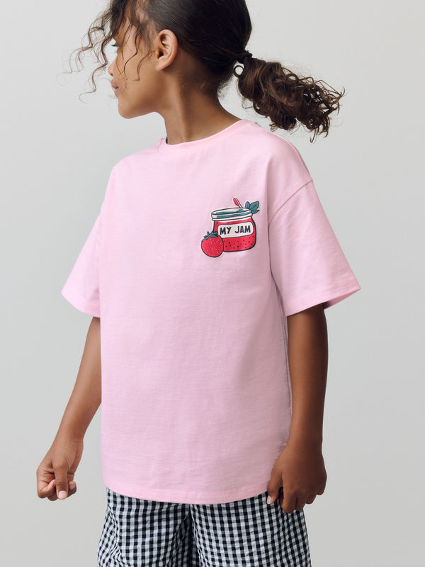 Pink Jam Oversized Graphic Print T-Shirt (3-16yrs)