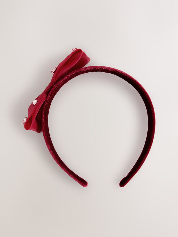 Red Velvet Bow Aliceband