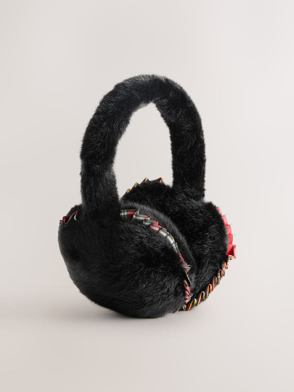 Black Tartan Earmuffs