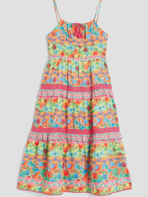 River Island Orange Tropical Stripe Maxi Dress