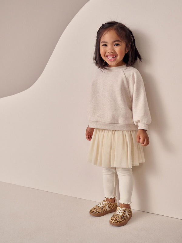 Neutral Sweatshirt Skirt and Leggings 2 Piece Set (3mths-7yrs)