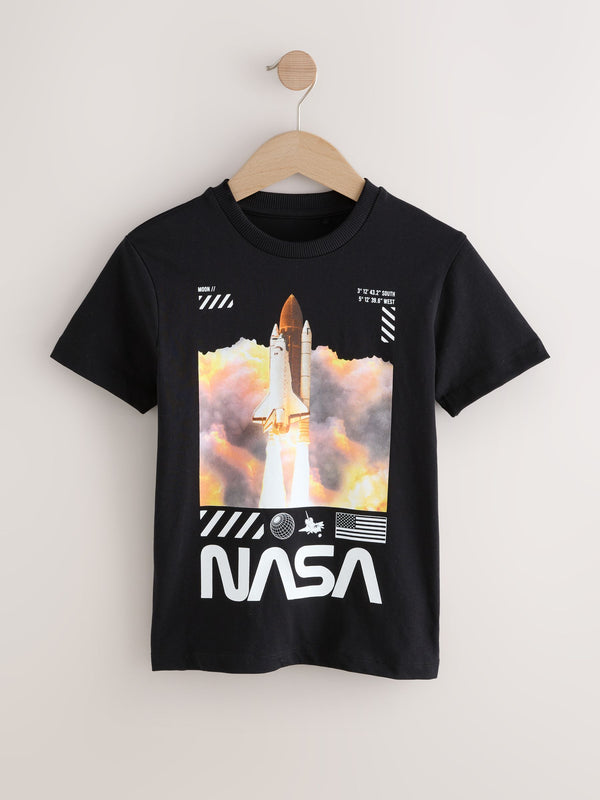 Black NASA Short Sleeve T-Shirt (3-16yrs)