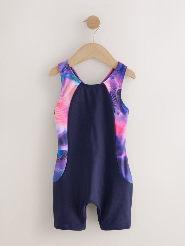 Navy Short Performance Swimsuit (3-16yrs)