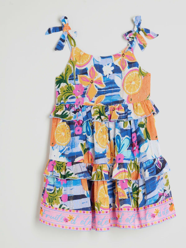 River Island Blue Printed Tiered Dress