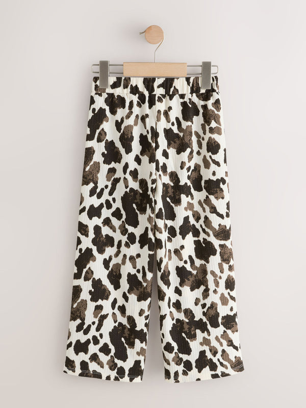 Cow Print Wide Leg Trousers (3-16yrs)