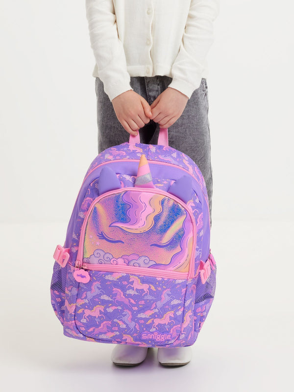 Smiggle Purple Eclipse Classic Attach Backpack