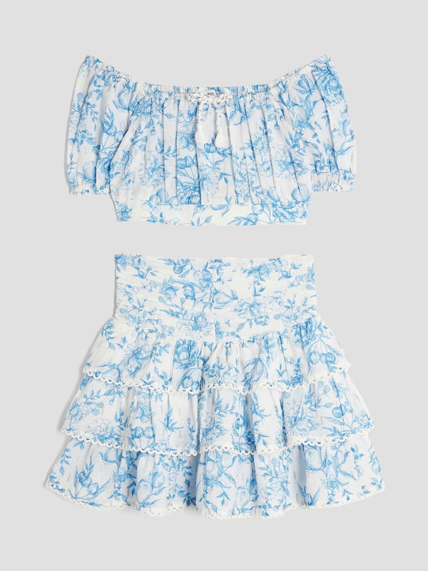 River Island Blue Skirt Set