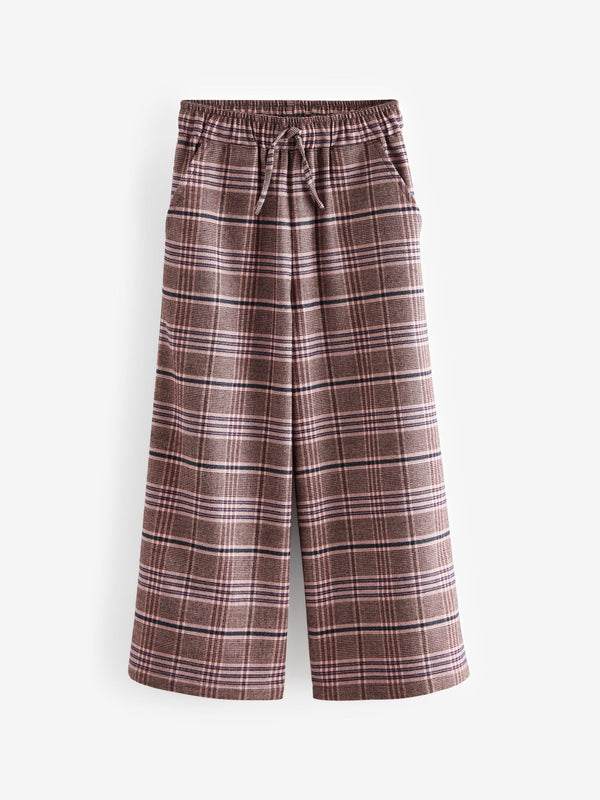 Pink Check Wide Leg Trousers (3-16yrs)